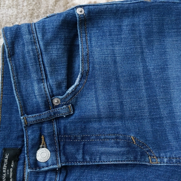 Banana Republic Girlfriend Distressed Jeans 25 / 0 Blue - Picture 6 of 16